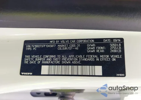 2015 Volvo S60 T6 R-Design Platinum из США, поврежденный, VIN YV1902TS7F1345877